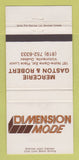 Matchbook Cover - Dimension Mode Clothes Victoriaville QC WEAR 30 Strike