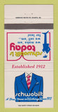 Matchbook Cover - Schwobilt Men's Clothes Suits 30 Strike