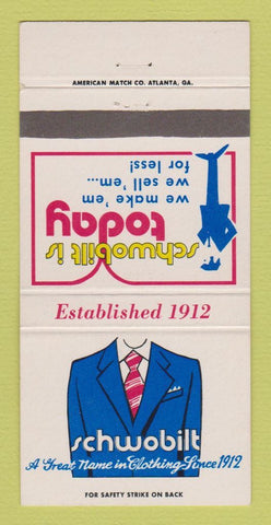 Matchbook Cover - Schwobilt Men's Clothes Suits 30 Strike