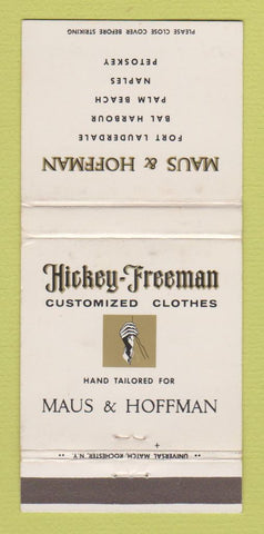 Matchbook Cover Hickey Freeman Men's Clothes Naples Palm Beach FL WEAR 30 Strike