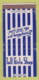 Matchbook Cover - Tall Girls Clothes Stores Detroit Chicago Buffalo 30 Strike
