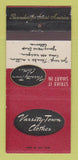 Matchbook Cover - Varsity Town Clothes Altoona PA 30 Strike