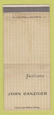 Matchbook Cover - John Danzinger Clothes WORN 30 Strike