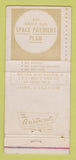 Matchbook Cover - John Danzinger Clothes WORN 30 Strike