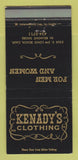 Matchbook Cover - Kenady's Clothing Long Beach CA 30 Strike