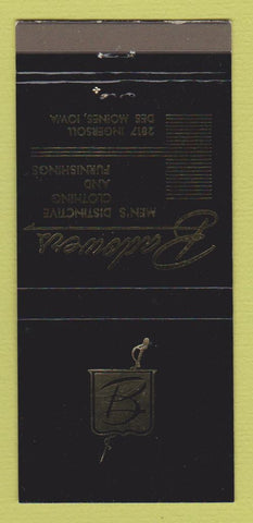 Matchbook Cover - Badowers Men's Clothes Des Moines IA 30 Strike