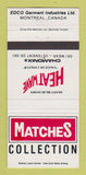Matchbook Cover - Matches Collection Heatwave Clothes Montreal QC Ski 30 Strike