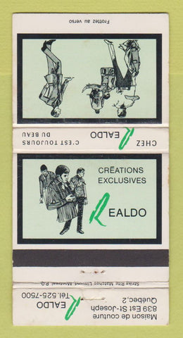 Matchbook Cover - Chez Realdo Clothes Men's Quebec QC WEAR 30 Strike