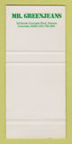 Matchbook Cover - Mr Greenjeans Denver Colorado Mercedes SAMPLE 30 Strike