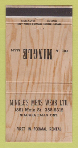 Matchbook Cover - Mingle's Men's Clothes Niagara Falls ON WEAR 30 Strike