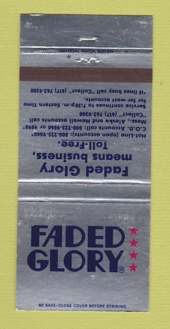 Matchbook Cover - Faded Glory Clothes 30 Strike