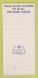 Matchbook Cover - Faded Glory Clothes 30 Strike