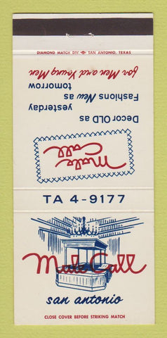 Matchbook Cover - Male Call Men's Clothes San Antonio TX 30 Strike