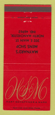Matchbook Cover Hart Schaffner Marx Men's Clothes North Manchester IN 30 Strike