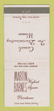 Matchbook Cover - Martin Barnes Providence RI Women's Clothes WEAR 30 Strike