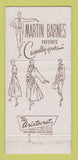 Matchbook Cover - Martin Barnes Providence RI Women's Clothes WEAR 30 Strike