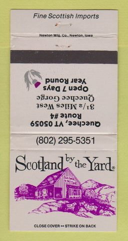 Matchbook Cover Scotland by the Yard Quechee VT Scottish Imports WEAR 30 Strike