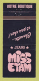 Matchbook Cover - Miss Etam Jeans Brussels Belgium WEAR 30 Strike