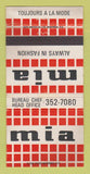 Matchbook Cover - Mia Clothes QC WEAR 30 Strike