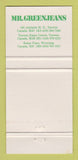 Matchbook Cover - Mr Greenjeans Toronto ON Winnipeg MB 30 Strike
