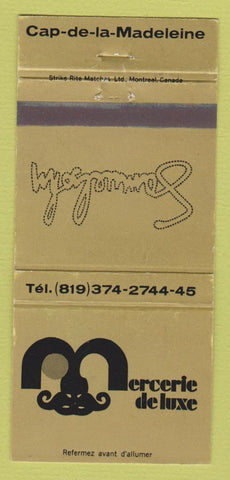 Matchbook Cover - Mercerie De Luxe Cap De La Madeleine QC Samuelsohn 30 Strike
