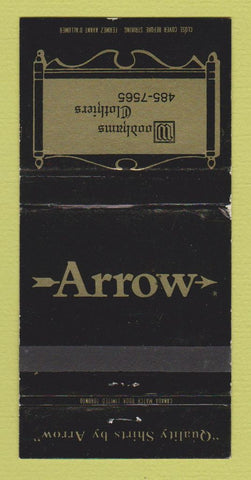 Matchbook Cover - Arrow Men's Clothes Woodhams 30 Strike