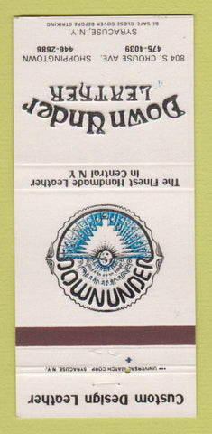 Matchbook Cover - Down Under Leather Central NY 30 Strike