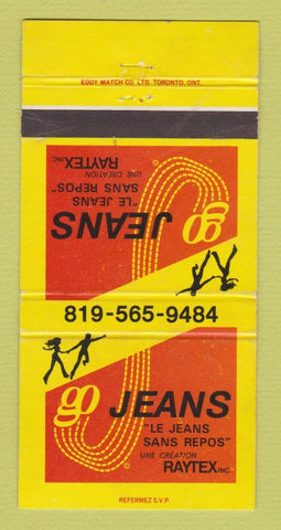 Matchbook Cover - Go Jeans Raytex Canada WEAR 30 Strike