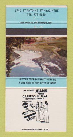 Matchbook Cover - Carrefour 8 24 Jeans St Hyacinthe QC  30 Strike
