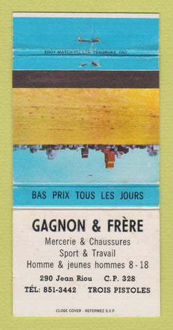 Matchbook Cover - Gagnon & Frere Clothes Trois Pistoles QC WEAR 30 Strike
