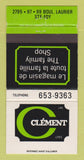 Matchbook Cover - Clement Clothes Ste Foy QC 30 Strike