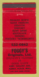 Matchbook Cover - Foggy's Clothes Miami FL WEAR 30 Strike