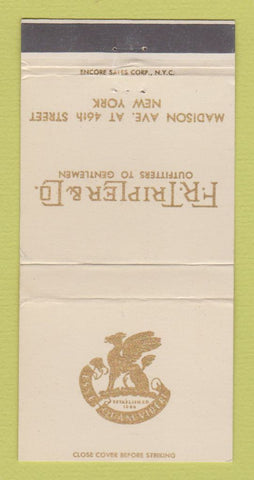 Matchbook Cover - FR Tripler Clothes Men's New York City 30 Strike