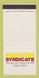 Matchbook Cover - Fashion Syndicate Clothes UK England Rael Brook 30 Strike