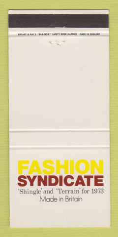 Matchbook Cover - Fashion Syndicate Clothes UK England Rael Brook 30 Strike