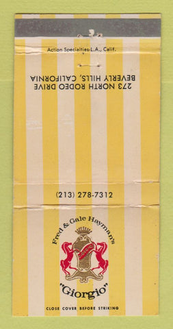 Matchbook Cover - Giorgio Clothes Beverly Hills CA WEAR 30 Strike