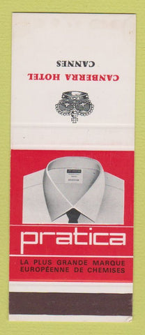 Matchbook Cover - Canberra Hotel Men's Clothes Cannes France SAMPLE