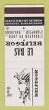 Matchbook Cover - Le Bas Belfegor Clothes Paris France SAMPLE