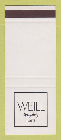 Matchbook Cover - Weill Clothes Paris France SAMPLE