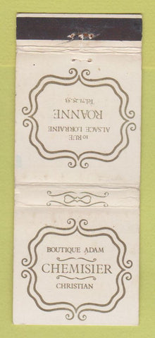Matchbook Cover - Boutique Adam Christian Clothes Roanne France WEAR