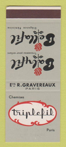 Matchbook Cover - Baby Fil Bella Clothes Women's Paris France Triplefil SAMPLE