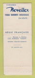 Matchbook Cover - Noveltex Men's Clothes France SAMPLE