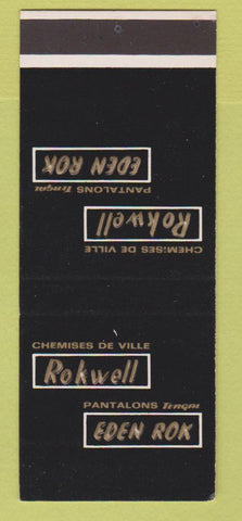 Matchbook Cover - Rokwell Clothes Eden Rok Lille France SAMPLE