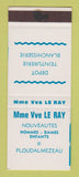 Matchbook Cover - Mme Vve Le Ray Clothes Ploudalmezeau France SAMPLE