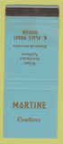 Matchbook Cover - Martine Couture Clothes Toulon France SAMPLE WEAR