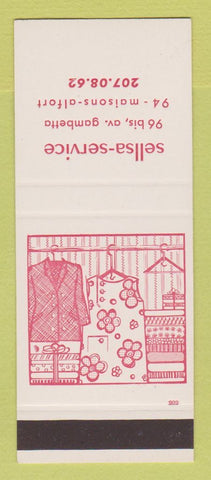 Matchbook Cover - Sellsa Service Alfort France Clothes SAMPLE