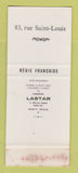 Matchbook Cover - Saint Germain Clothes  France SAMPLE WORN