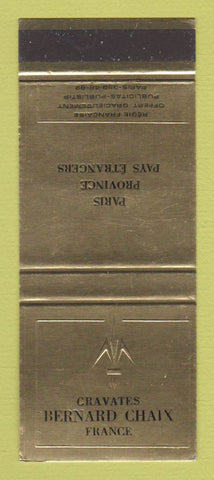 Matchbook Cover - Cravates Bernard Chaix Paris France Province SAMPLE