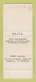 Matchbook Cover - SR Italian Clothes Paris France SAMPLE