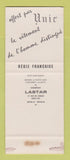 Matchbook Cover - Unic Luxe Clothes France SAMPLE